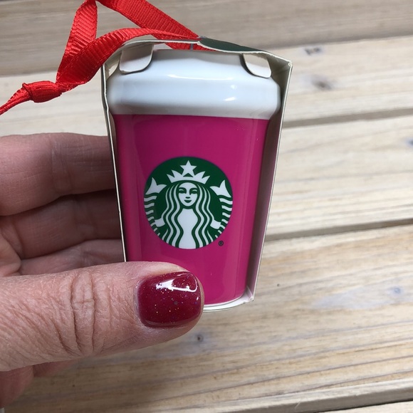 Starbucks Hot Pink Ceramic Cup Ornament - Winter 2021 - Picture 1 of 7